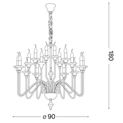 Ideal Lux - Lustr na řetězu ARTU 16xE14/40W/230V pr. 90 cm lesklý chrom
