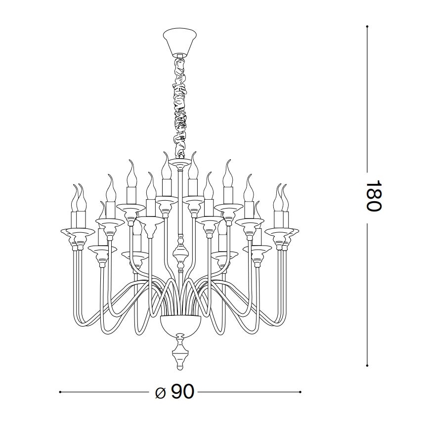 Ideal Lux - Lustr na řetězu ARTU 16xE14/40W/230V pr. 90 cm lesklý chrom
