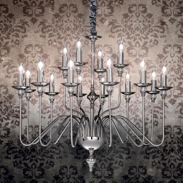 Ideal Lux - Lustr na řetězu ARTU 16xE14/40W/230V pr. 90 cm lesklý chrom