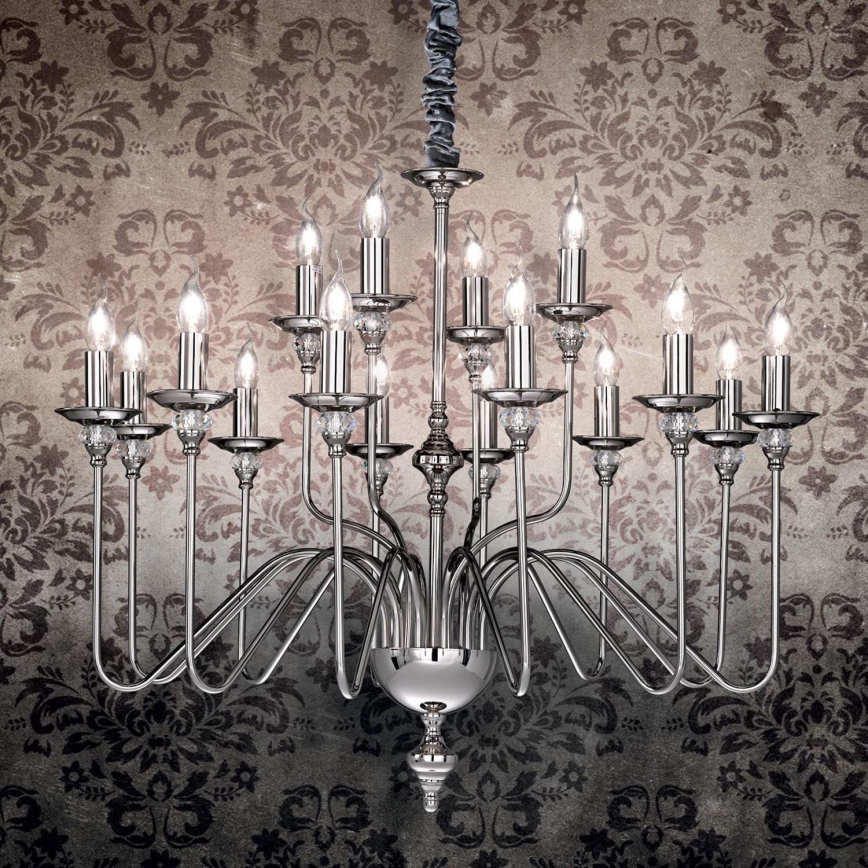 Ideal Lux - Lustr na řetězu ARTU 16xE14/40W/230V pr. 90 cm lesklý chrom