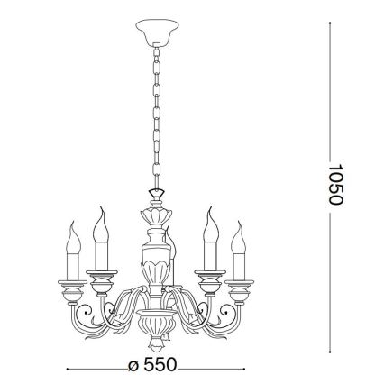 Ideal Lux - Lustr na řetězu FIRENZE 5xE14/40W/230V pr. 55 cm zlatá