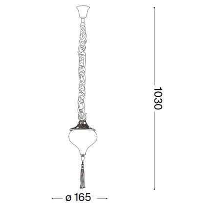 Ideal Lux - Lustr na řetězu HAREM 1xE27/42W/230V pr. 16,5 cm mosaz