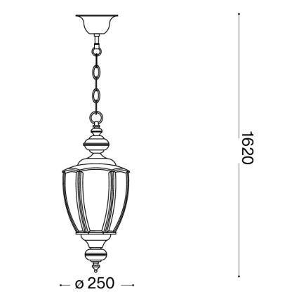 Ideal Lux - Lustr na řetězu NORMA 1xE27/60W/230V pr. 25 cm bronzová