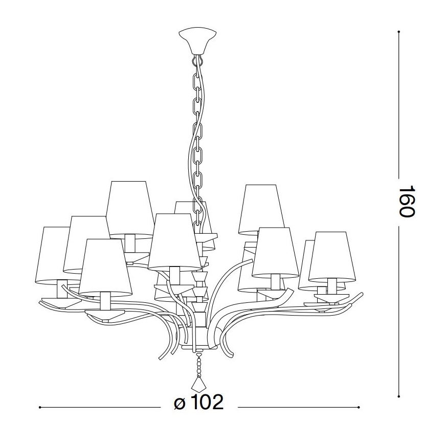 Ideal Lux - Křišťálový lustr na řetězu PEGASO 12xE14/28W/230V pr. 102 cm zlatá