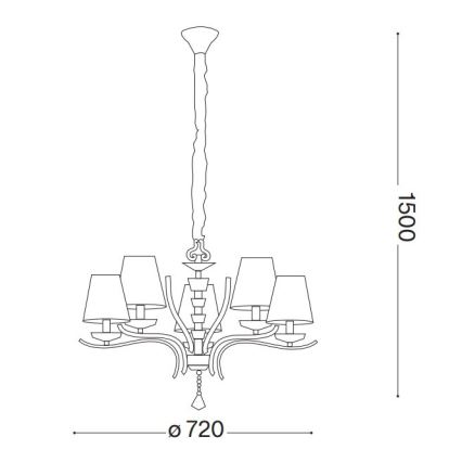 Ideal Lux - Křišťálový lustr na řetězu PEGASO 5xE14/28W/230V pr. 72 cm lesklý chrom