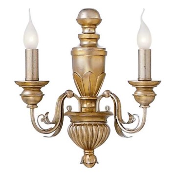 Ideal Lux - Nástěnná lampa FIRENZE 2xE14/40W/230V zlatá