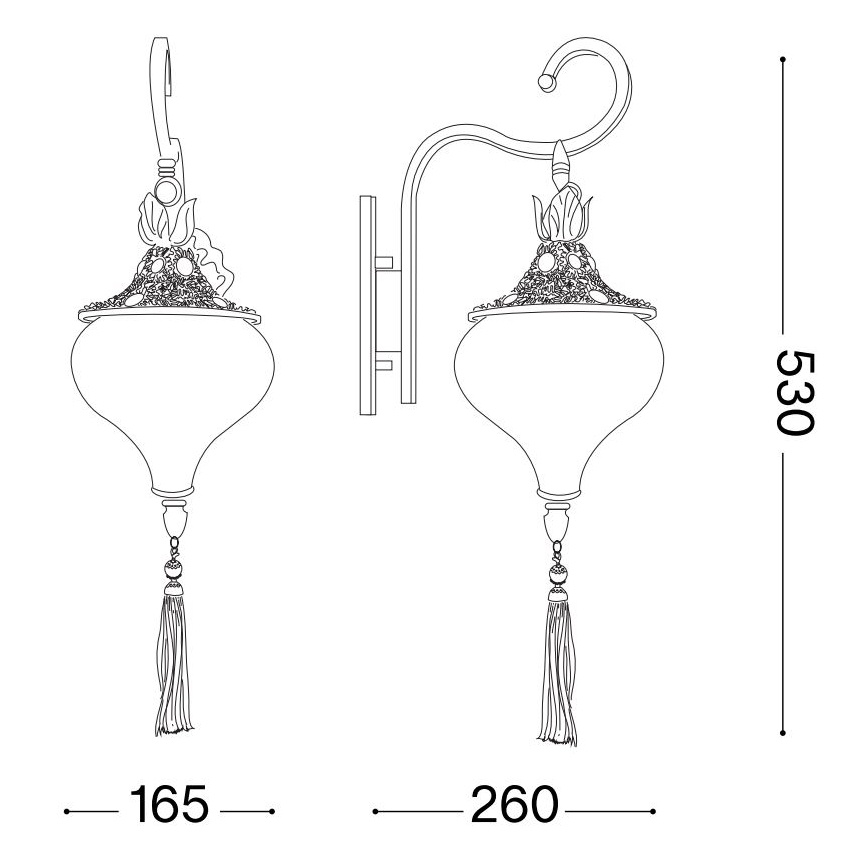 Ideal Lux - Nástěnná lampa HAREM 1xE27/42W/230V mosaz