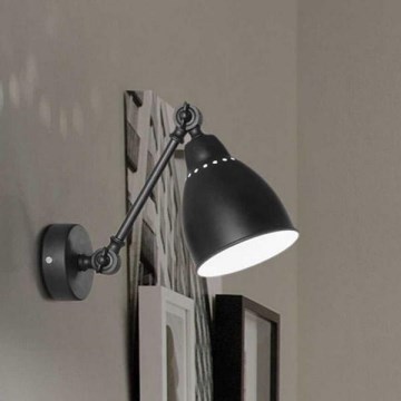 Ideal Lux - Nástěnná lampa NEWTON 1xE27/42W/230V černá