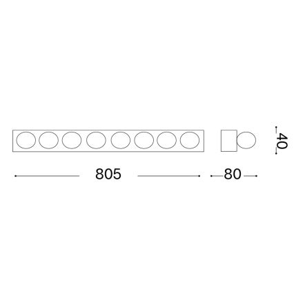 Ideal Lux - Nástěnné svítidlo PRIVE 8xE14/40W/230V bílá