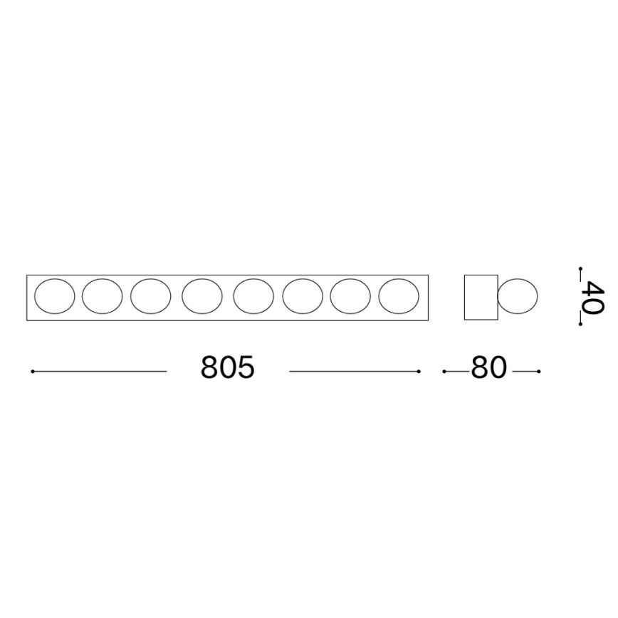 Ideal Lux - Nástěnné svítidlo PRIVE 8xE14/40W/230V bílá