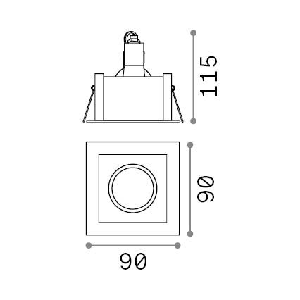 Ideal Lux - Podhledové svítidlo FUNKY 1xGU10/50W/230V 9x9 cm matný chrom