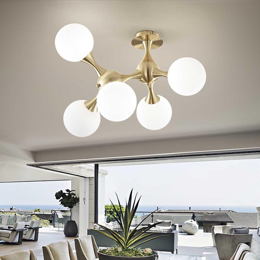 Ideal Lux - Přisazený lustr NODI 5xE14/28W/230V mosaz
