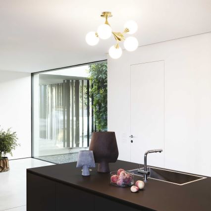 Ideal Lux - Přisazený lustr NODI 5xE14/28W/230V mosaz