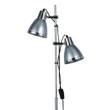 Ideal Lux - Stojací lampa 2xE27/60W/230V stříbrná