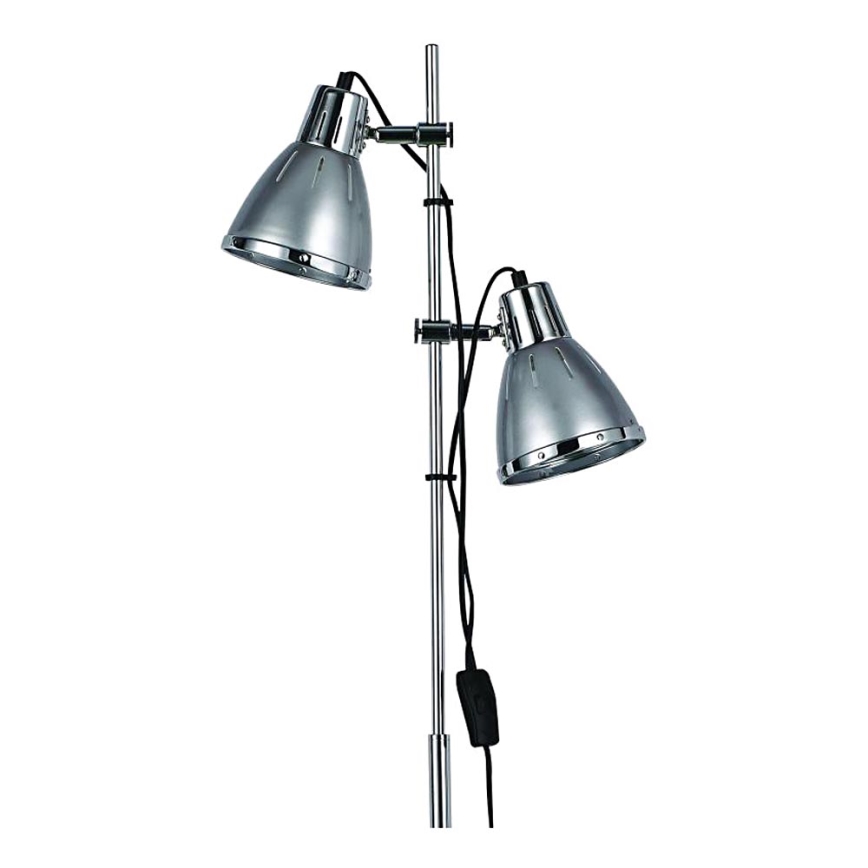 Ideal Lux - Stojací lampa 2xE27/60W/230V stříbrná