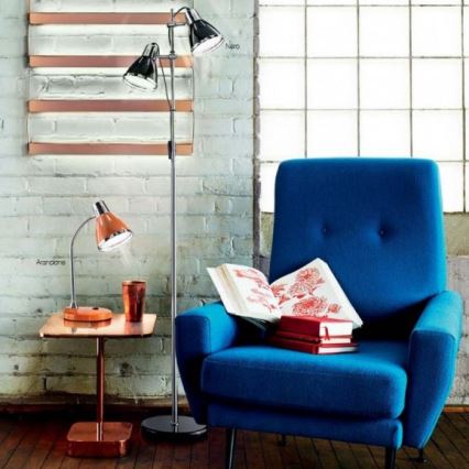 Ideal Lux 42794 - Stojací lampa ELVIS 2xE27/60W/230V stříbrná