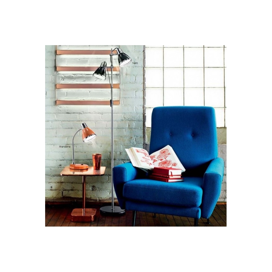 Ideal Lux 42794 - Stojací lampa ELVIS 2xE27/60W/230V stříbrná