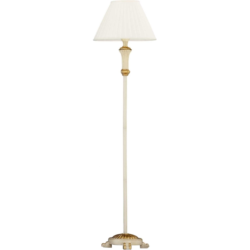 Ideal Lux - Stojací lampa FIRENZE 1xE14/40W/230V bílá/zlatá