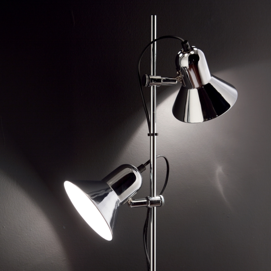 Ideal Lux - Stojací lampa POLLY 2xE27/60W/230V lesklý chrom