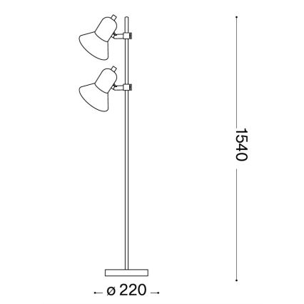 Ideal Lux - Stojací lampa POLLY 2xE27/60W/230V stříbrná