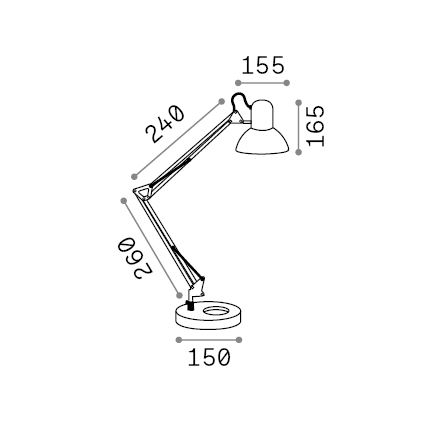 Ideal Lux - Stolní lampa 1xE27/42W/230V černá