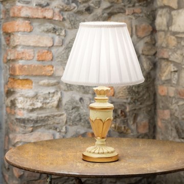 Ideal Lux - Stolní lampa FIRENZE 1xE14/40W/230V bílá/zlatá