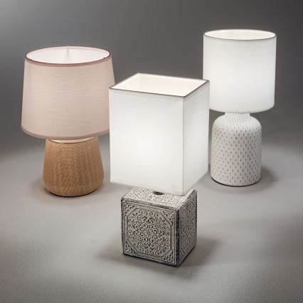 Ideal Lux - Stolní lampa KALI 1xE14/40W/230V keramika/krémová/béžová