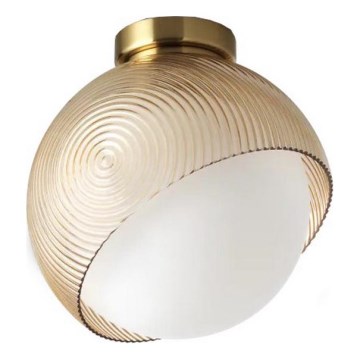 Ideal Lux - Stropní svítidlo BLOOM 1xE27/42W/230V pr. 22 cm zlatá/kouřová béžová