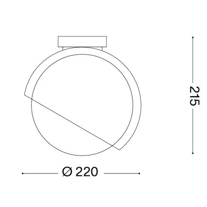 Ideal Lux - Stropní svítidlo BLOOM 1xE27/42W/230V pr. 22 cm zlatá/kouřová béžová