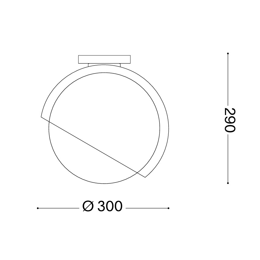 Ideal Lux - Stropní svítidlo BLOOM 1xE27/42W/230V pr. 30 cm černá