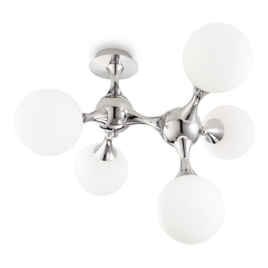 Ideal Lux - Stropní svítidlo NODI 5xE14/28W/230V lesklý chrom/bílá