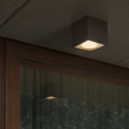 Ideal Lux - Venkovní bodové svítidlo TECHO 1xGU10/20W/230V 15x15 cm IP54 černá