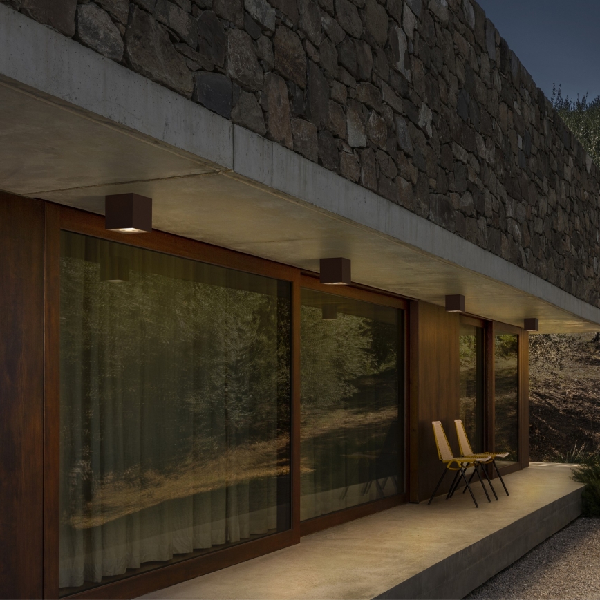 Ideal Lux - Venkovní bodové svítidlo TECHO 1xGU10/20W/230V 9x9 cm IP54 hnědá