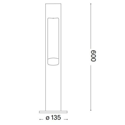 Ideal Lux - Venkovní lampa ACQUA 1xG9/15W/230V 60 cm IP44 antracit