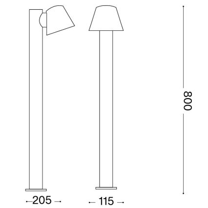 Ideal Lux - Venkovní lampa GAS 1xGU10/35W/230V 80 cm IP43 hnědá