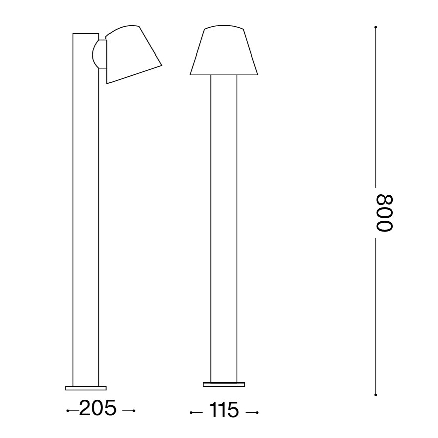 Ideal Lux - Venkovní lampa GAS 1xGU10/35W/230V 80 cm IP43 hnědá