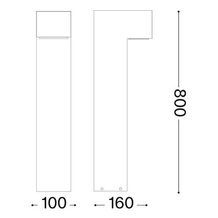Ideal Lux - Venkovní lampa SIRIO 1xGX53/9W/230V 80 cm IP65 hnědá