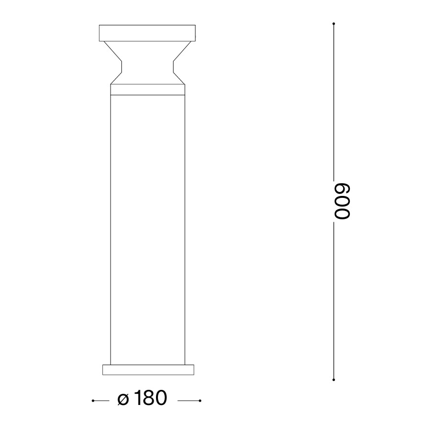 Ideal Lux - Venkovní lampa TORRE 1xE27/15W/230V 60 cm IP65 černá