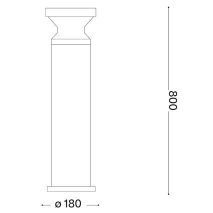 Ideal Lux - Venkovní lampa TORRE 1xE27/15W/230V 80 cm IP65 antracit