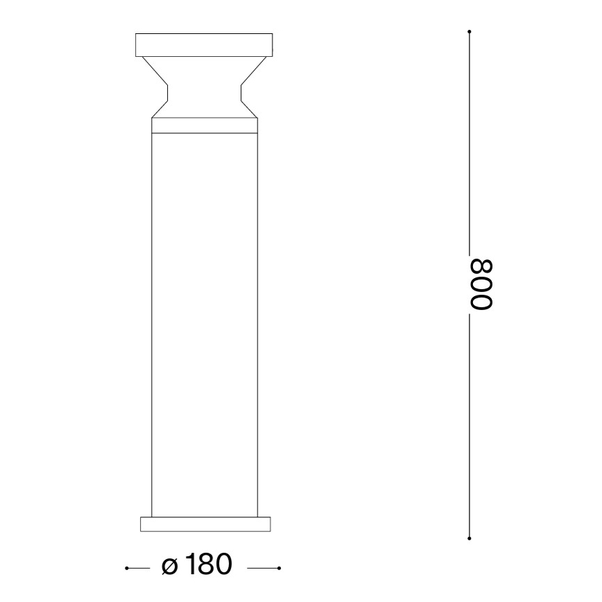 Ideal Lux - Venkovní lampa TORRE 1xE27/15W/230V 80 cm IP65 hnědá