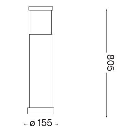 Ideal Lux - Venkovní lampa TRONCO 1xE27/42W/230V 80 cm IP65 šedá