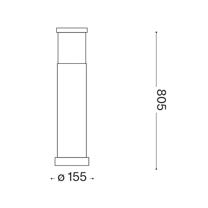 Ideal Lux - Venkovní lampa TRONCO 1xE27/42W/230V 80 cm IP65 šedá
