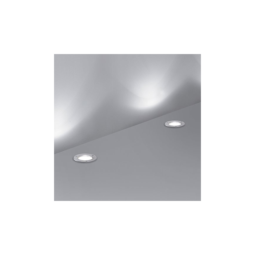 Ideal Lux - Venkovní nájezdové svítidlo PARK 1xGU10/20W/230V IP65 matný chrom