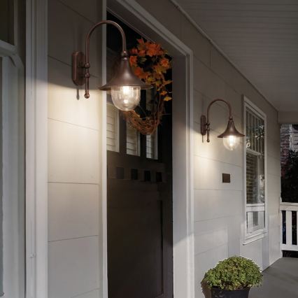 Ideal Lux - Venkovní nástěnná lampa CIMA 1xE27/52W/230V IP43 hnědá