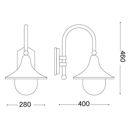 Ideal Lux - Venkovní nástěnná lampa CIMA 1xE27/52W/230V IP43 hnědá