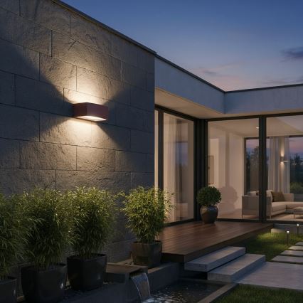 Ideal Lux - Venkovní nástěnné svítidlo ANDROMEDA 1xE27/60W/230V IP55 hnědá