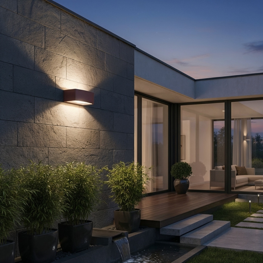 Ideal Lux - Venkovní nástěnné svítidlo ANDROMEDA 1xE27/60W/230V IP55 hnědá