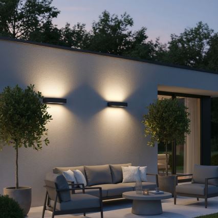 Ideal Lux - Venkovní nástěnné svítidlo ANDROMEDA 2xE27/60W/230V IP55 antracit