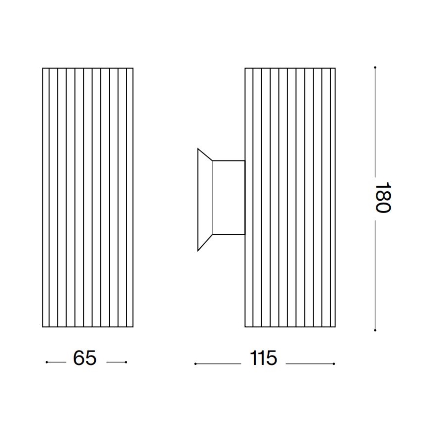Ideal Lux - Venkovní nástěnné svítidlo BASE 2xGU10/28W/230V IP44 černá
