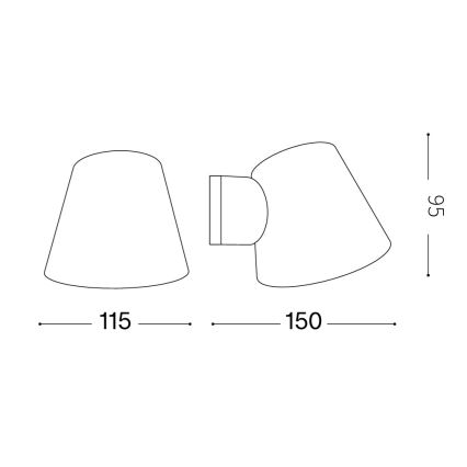 Ideal Lux - Venkovní nástěnné svítidlo GAS 1xGU10/28W/230V IP43 antracit
